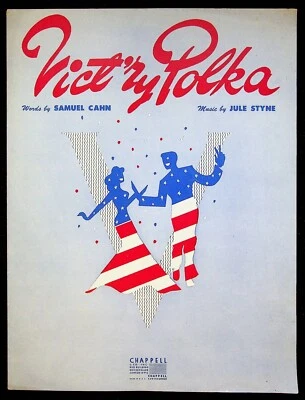 1943 WWII Victory Polka Patriotic World War 2 American Flag Sheet Music - Image 1 of 3