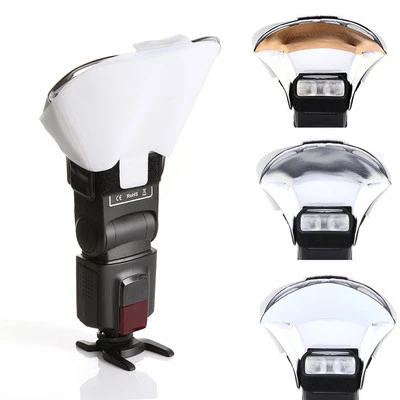 Flash Diffuser Softbox Silver White Gold Reflector for Canon Yongnuo Speedlite - Image 1 of 4