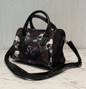 Gothic Skull & Floral Small Barrel Tote Handbag – New with Detachable Strap - Picture 1 of 9