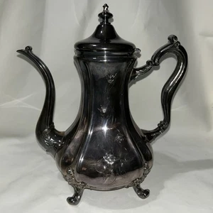 Antiguo F.B. Tetera plateada con patas Rogers Silver Co - Imagen 1 de 7