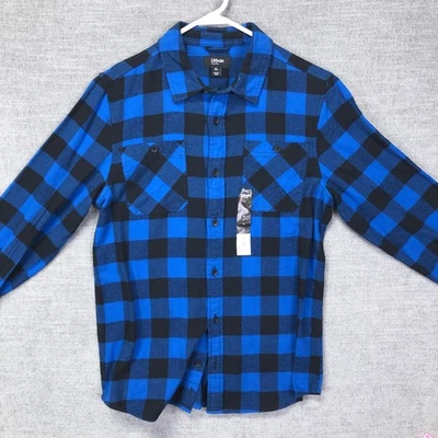 Urban Pipeline Shirt Boys Youth XL Blue Black Plaid Flannel Ultimate Supersoft - Image 1 of 4