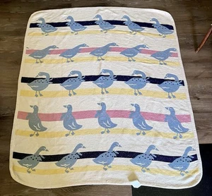 Manta reversible Crown Crafts animales de granja pato ganso mallardo EE. UU. - Imagen 1 de 3