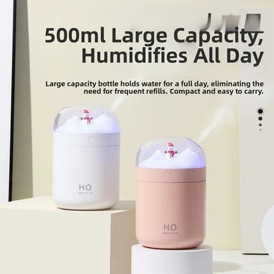 500ML USB Luftbefeuchter mit Schneemann Design Nachtlicht für Zuhause Auto Bür - Bild 1 von 4