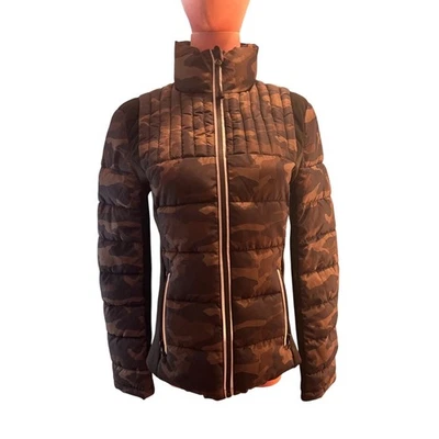 NEW Bloomingdale's AQUA Athletic Camouflage Jacket Puffy Stretch Sides Pockets S - Image 1 of 4