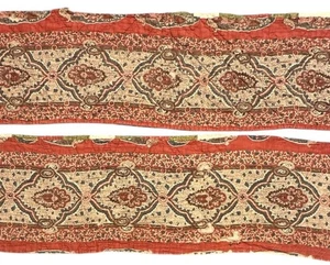 2 Vintage Schneider Quilt Bordüre Stücke 2@ 7” x 29” frühe Stoffe - Bild 1 von 6