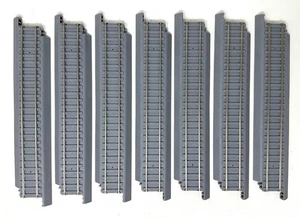 7pc Life-Like Power-Loc Trainline HO Scale Gray 9" Straight Track Lot - Picture 1 of 6