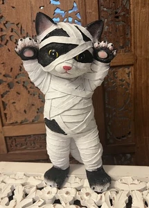 Figura de gatito momia 11 pulgadas de alto figura de Halloween escultura de gato NUEVO espeluznante lindo - Imagen 1 de 4