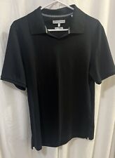 Vince Camuto Polo Shirt Mens Small Black Short Sleeve Collared Casual Preppy