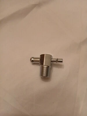 INTAKE MANIFOLD  VACUUM"T" FITTING 3/8" NPT 1/4"&3/8" HOSE BARD CHROME ALUMINUM - Image 1 of 2