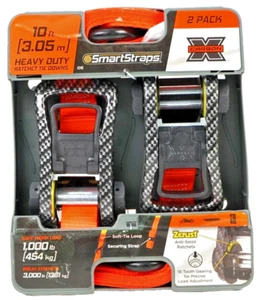 SmartStraps Heavy Duty Ratchet Tie Downs 10ft. 2 Pack 1000LB - Picture 1 of 2