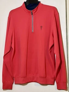 F&G TECH Men’s 1/4 Zip Pullover Sweater Jacket Orange Long Sleeve Size XL - Picture 1 of 10