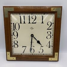 Vintage Elgin Square 13 X 13 Inches Wall Clock Wood Frame Rare