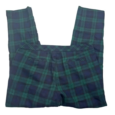 Pantalones Brooks Brothers de vellón rojo para mujer 10 verde tartán a cuadros lana frente plano Foto 1 de 4