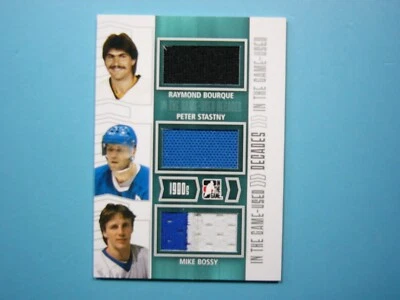 2013/14 ITG DECADES TRIPLE JERSEY #D-17 RAY BOURQUE PETER STASTNY MIKE BOSSY /60 - Image 1 of 2