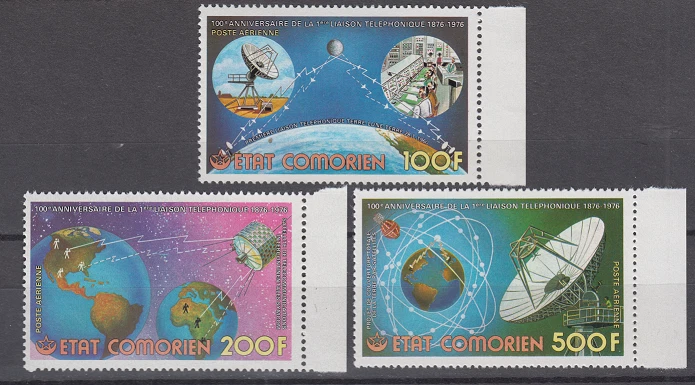 PP403 - COMOROS 1976 AIRMAIL/100TH ANNIVERSARY OF TELEPHONE MNH - Image 1 of 1