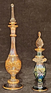 Set of 2 Egyptian Glass Perfume Bottles -- New in Boxes - Picture 1 of 5