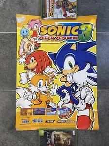 Offizielles Sonic Advance 3 Werbe Poster Selten Gameboy Sega Store Display - Bild 1 von 4