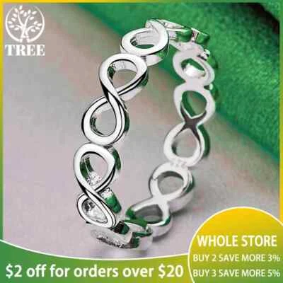 Anillo de boda hueco de diseño 8 para mujer y hombre clásico estilo abierto Foto 1 de 4