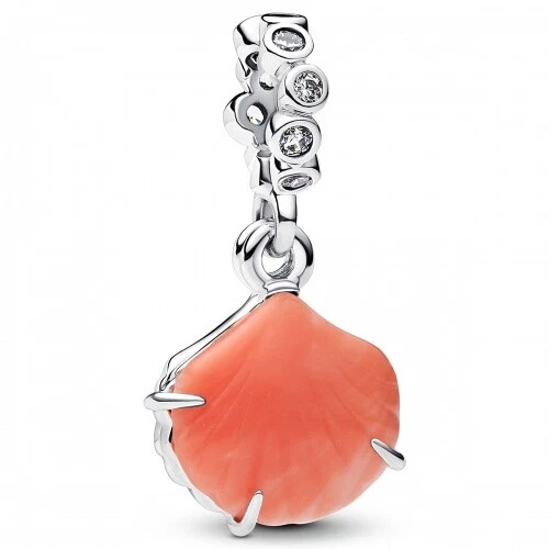 Korallenrote Muschel Doppelter PANDORA Charm-Anhänger Silber 793821C01 - Bild 1 von 4