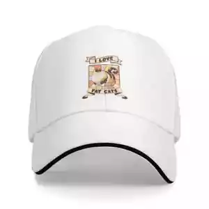 Funny Calico Cat Quotes Baseball Caps I Love Fat Cats Casual Fashion Caps - Picture 1 of 13