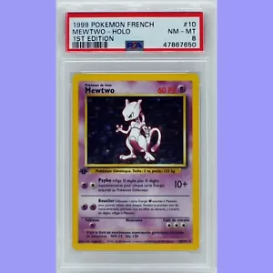 Pokemon 1. Auflage Basisset Französisch Mewtwo Holo 10/102 PSA 8 NM/Neuwertig - Bild 1 von 4