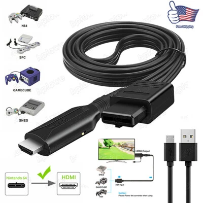 For Nintendo Gamecube Super NES / SNES N64 To HDMI Adapter Converter Link Cab - Image 1 of 4