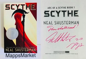 Scythe (Arc of a Scythe #1) SIGNED by Neal Shusterman (2017, Trade PB) INSCRIBED - Picture 1 of 14