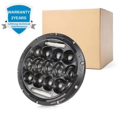 7"inch Round Motorcycle LED Headlight Hi/Lo Beam Turn Signal DRL Lamp For Motor - Image 1 of 4