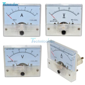 Analog Panel AMP Meter Voltmeter Gauge 85C1 GB/T7676-98 DC 0-30V/50V 0-5A/10A - Bild 1 von 37