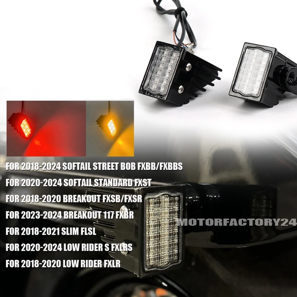 For Harley 2018-2024 Softail Street Bob FXBB/FXBBS Black Rear Light Turn Signal - Image 1 of 4