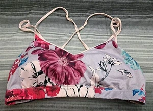 Old Navy Active Go-Dry Tropical Floral Sports Bra Size Large Smoke-free Home  - Picture 1 of 3
