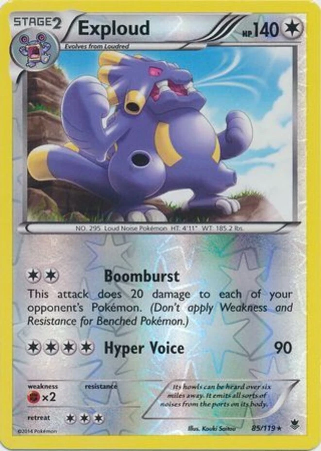 x1 Exploud - 85/119 - Rare - Reverse Holo Pokemon XY Phantom Forces M/NM - Image 1 of 1