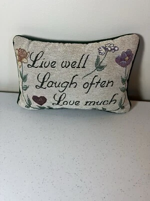 Pillow  Vintage Live Well Laugh Often Love Much Floral Throw Pillow Decorative - Image 1 of 4