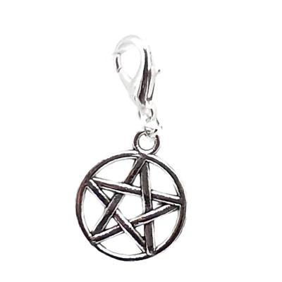 Pentacolo stella per collare Cane Gatto bracciale Ciondolo con Moschettone Clip - Immagine 1 di 4