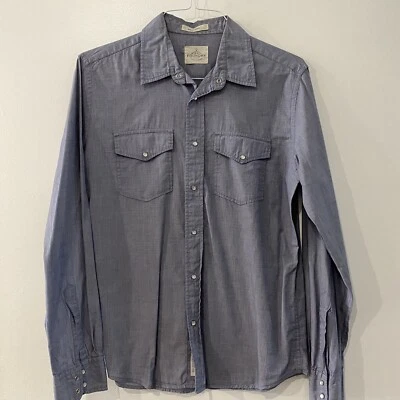 B.D. Baggies Foundry men’s long sleeve buttoned dress shirt small blue - Image 1 of 4