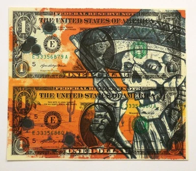 Billete de dólar coleccionable arte dinero "Revolver Soul" salvaje oeste forajido pistolero Foto 1 de 4