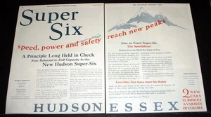 1927 OLD MAGAZINE PRINT AD, NEW HUDSON ESSEX SUPER SIX, SPEED, POWER & SAFETY! - Picture 1 of 1