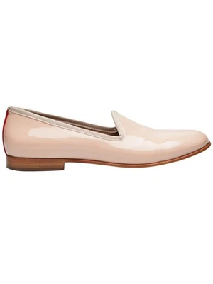 Del Toro charol rojo rayas sin cordones punta cerrada planos rosa nude 7,5 Italia Foto 1 de 4