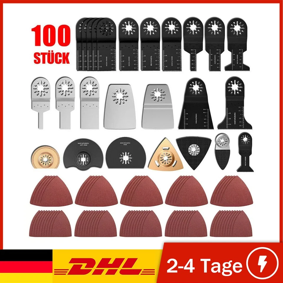 100 Tlg Multifunktionswerkzeug Zubehör Für Bosch Makita Multitool Werkzeug Set - Bild 1 von 4