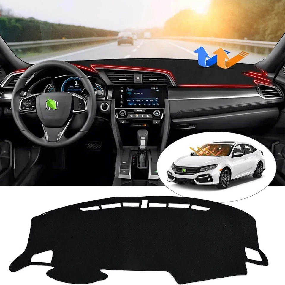 Противоскользящий солнцезащитный коврик для приборной панели для Honda Civic 2016-2021 - Изображение 1 из 4