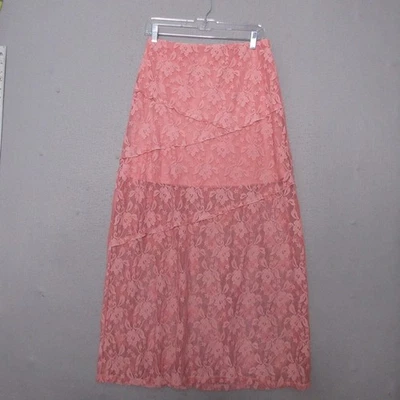 No Boundaries Skirt Small Maxi Lace Overlay Y2K Fairy Coquette Romantic Floral - Image 1 of 4