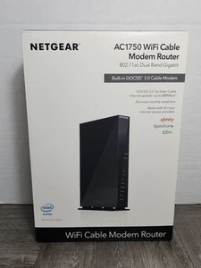 NETGEAR AC1750 Wi Fi Cable Modem Router Still In Plastic in Open Box! - Afbeelding 1 van 4