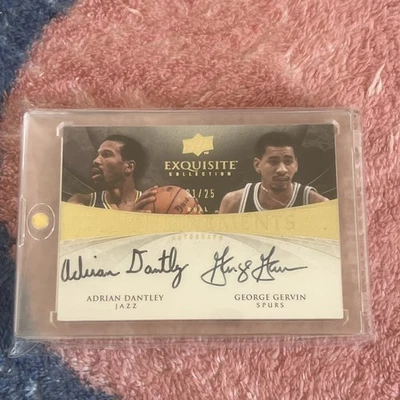 2009 UD Exquisite Enshrinements Dual Auto Adrian Dantley George Gervin 21/25 - Image 1 of 2