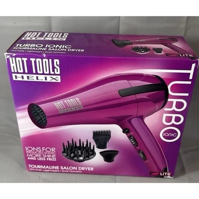 Hot Tools Helix Turbo Ionic Tourmaline Salon Dryer 1875w Purple 2019 Open Box * - Image 1 of 4