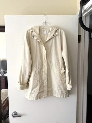 Jones New York Mujer’s Amarillo Beige Manga Larga Con Capucha Cremallera Chaqueta Abrigo Grande Foto 1 de 4