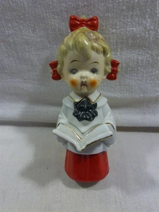 Vintage Japan Keramik Weihnachtsmann Zopf Mädchen Figur 6" - Bild 1 von 9