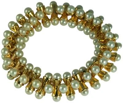 PULSERA ELÁSTICA REDONDA DORADA ESTACIÓN PERLAS KENNETH JAY LANE, IDEAL PARA... Foto 1 de 4