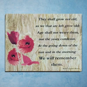 For The Fallen Remembrance poem metal plaques signs poster image - Picture 1 of 2