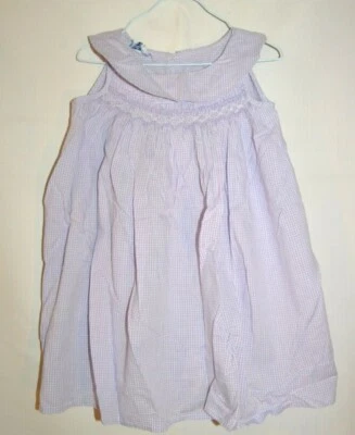 Vestido para niña POLLY FLINDERS púrpura blanco a cuadros ajustado a mano talla 3T Foto 1 de 4