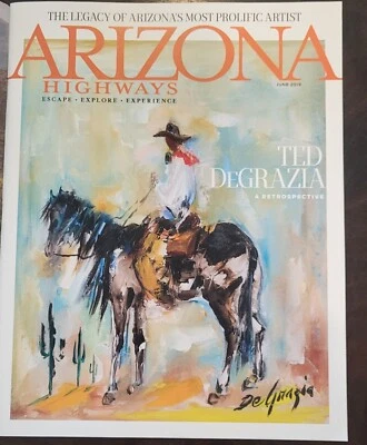 ARIZONA HIGHWAYS MAGAZINE JUNE 2019-TED DEGRAZIA RETROSPECT ISSUE- BEAUTIFUL ART Foto 1 de 4
